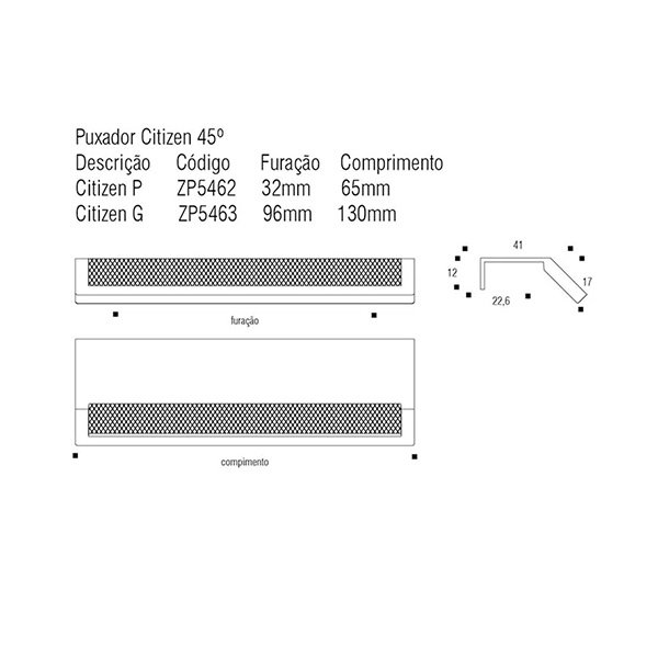 Puxador Citizen 45 G 96/130Mm Vecchio Cobre Zen