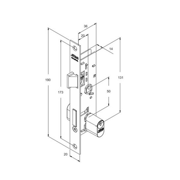 Fechadura Perfil 601/03 20mm Stam