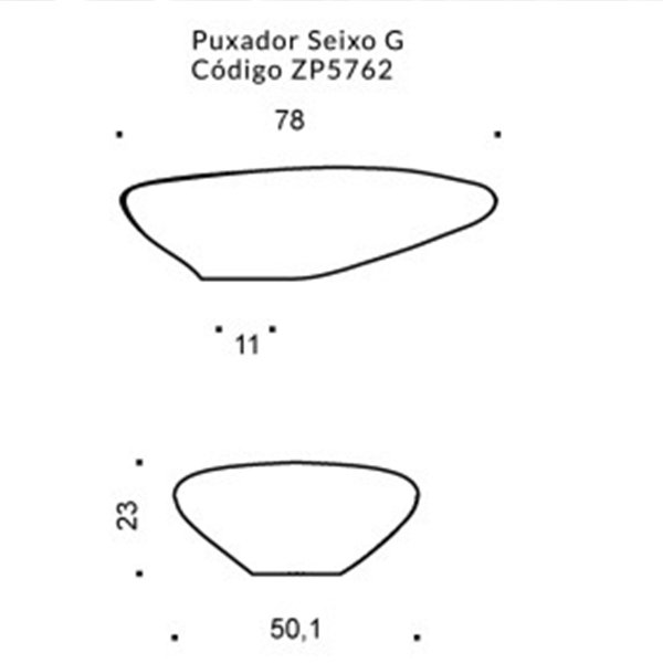 Puxador Seixo G Dourado Matte - Zen