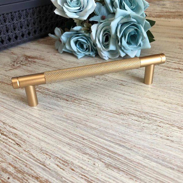 Puxador Sobrepor Zigrinato Il 1580 Dourado Matte Italy Line 128Mm