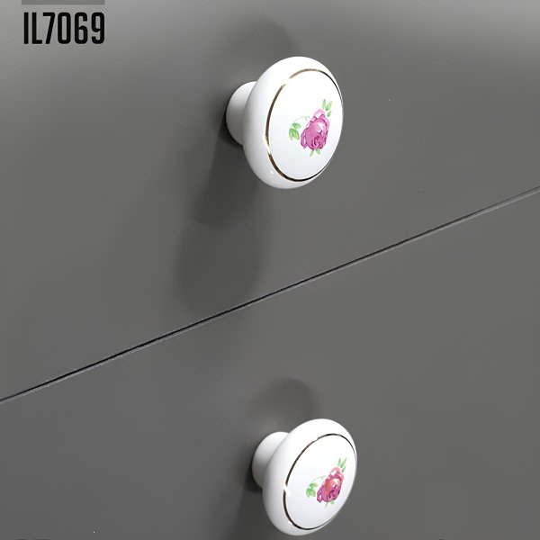 puxador ceramica rosa 7069