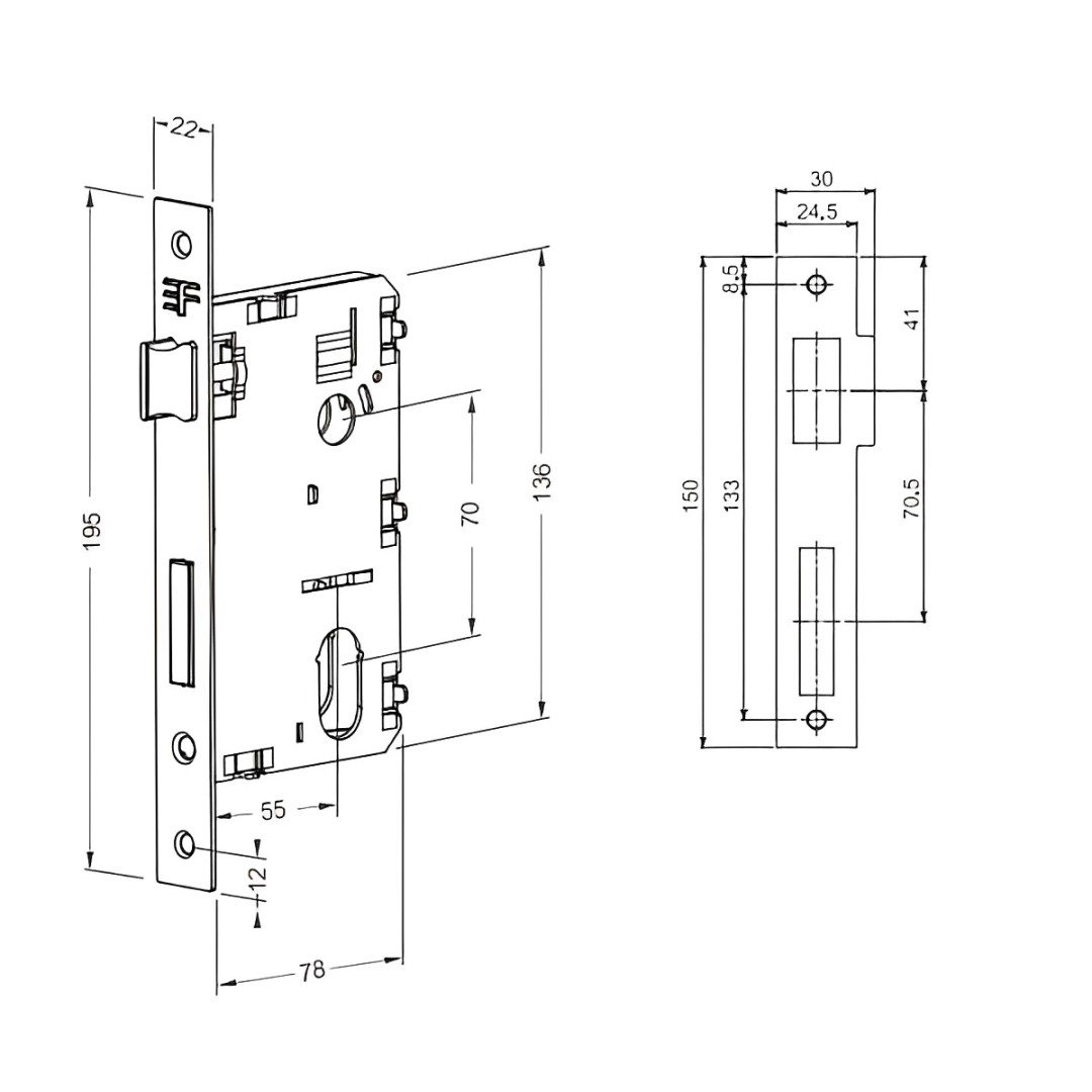 Fechadura 821I813 Interna Roseta Redonda Cromada 3F