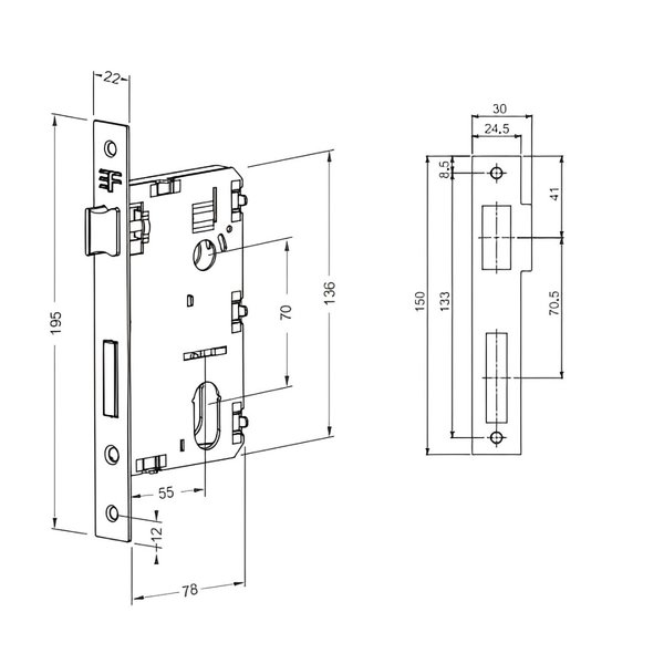 medida maquina 55mm 3f