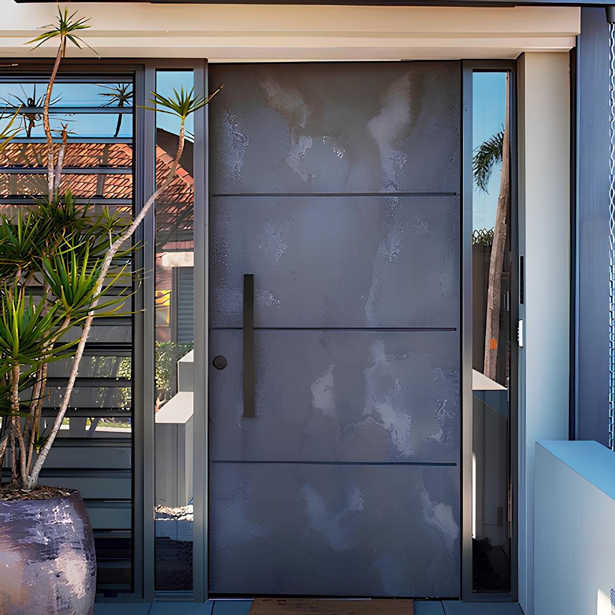 Puxador Duplo De Porta Inox Df 926 Preto Italy Line 600MM
